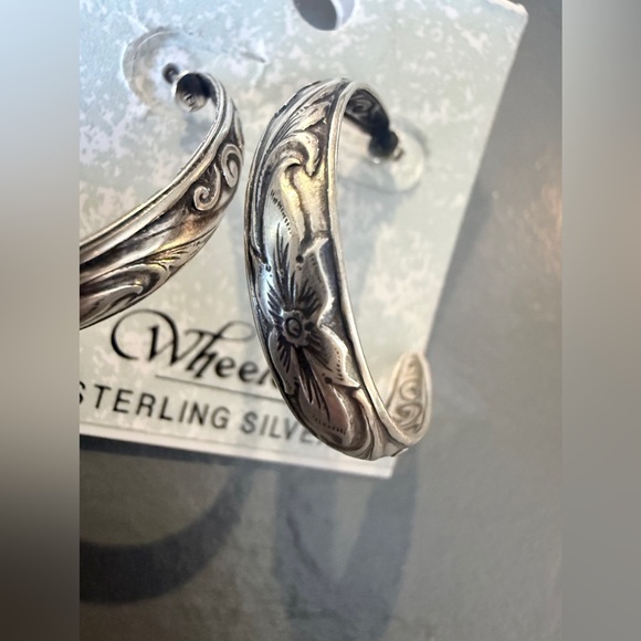 Sterling Silver Women's Hoop Earrings - Picture 2 of 4